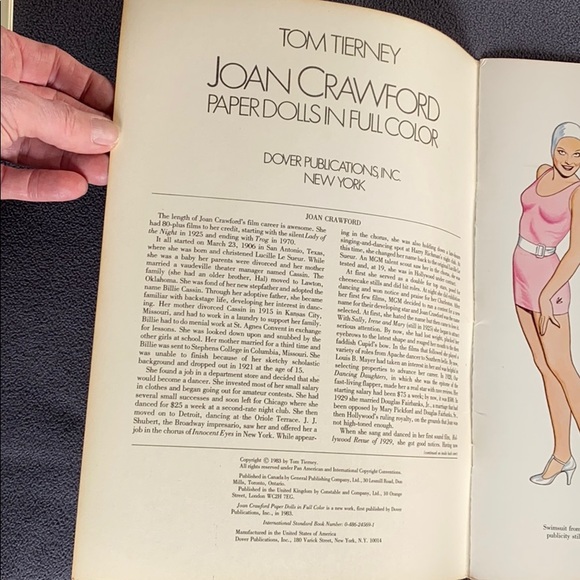 Joan Crawford Paper Dolls Book by Tom Tierney 1983 - Picture 4 of 10